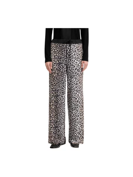 OUI spodnie szerokie high waist czarny