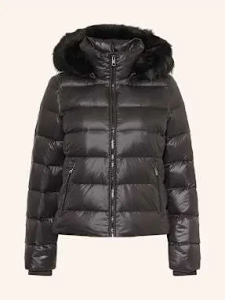 Tommy Hilfiger Péřová Bunda S Odnímatelnou Umělou Kožešinou černá
