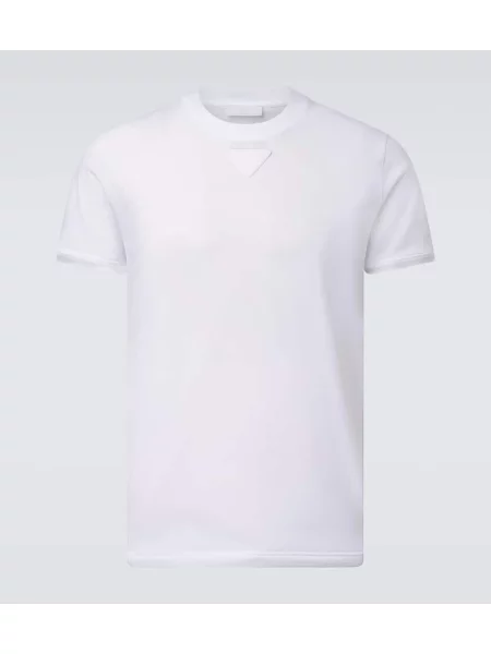 Tricou Prada din jerseu alb