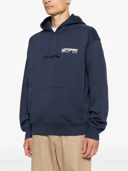 Hanorac cu glugă Carhartt Wip cu imagine albastru