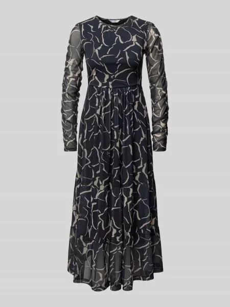 Długa sukienka z zakładkami Zabaione czarna