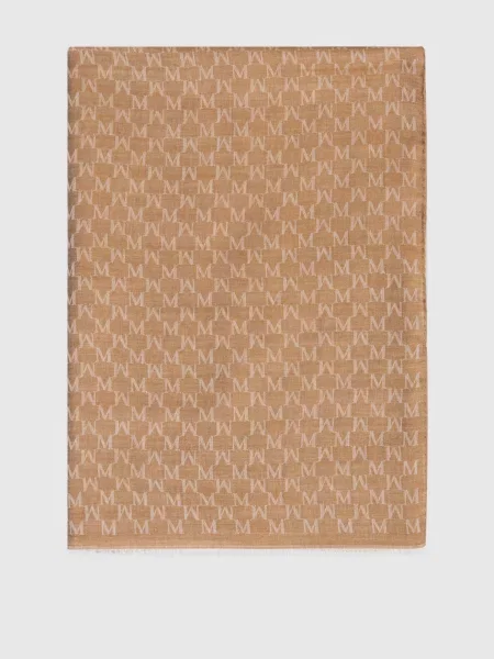 Шарф PANIERE з вовною та шовком Max Mara коричневий