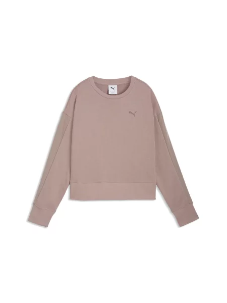 Luźna bluza z okrągłym dekoltem HER PUMA beżowa