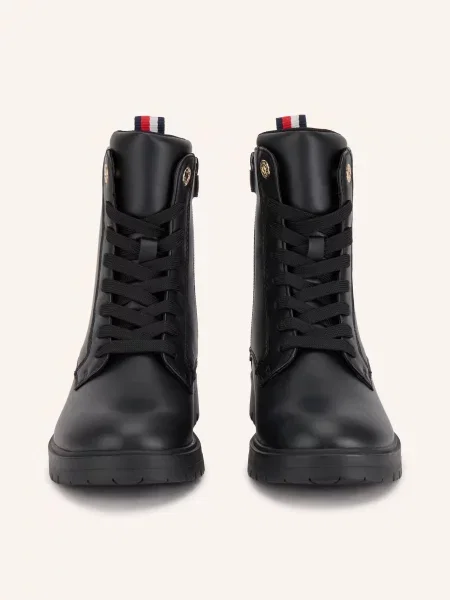 Tommy Hilfiger Botki Sznurowane schwarz czarne