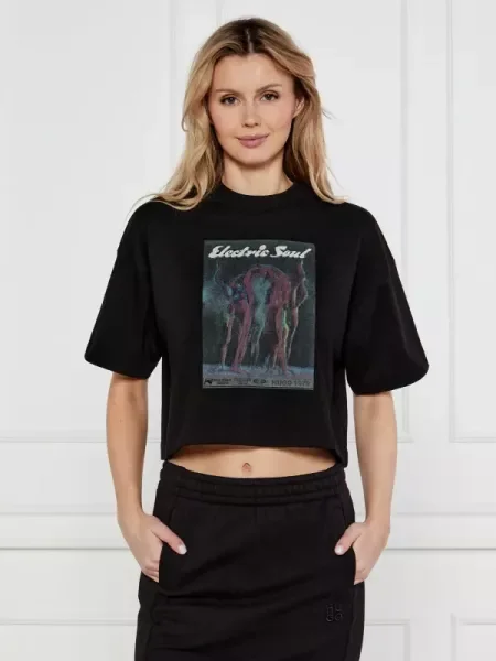 HUGO Póló | Cropped Fit fekete