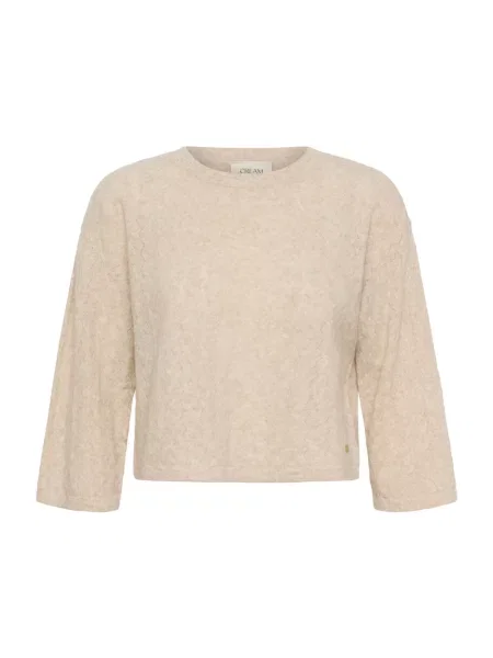 Dzianinowy sweter Cream beżowy