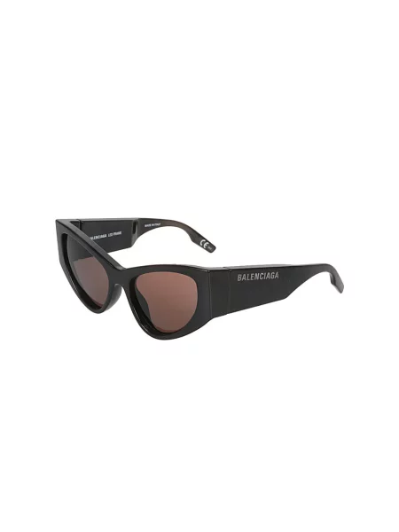 Lniane okulary przeciwsłoneczne Balenciaga czarne