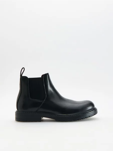 Reserved Ghete cu piele naturală negru