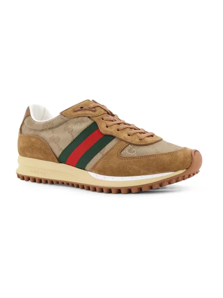 Sneakersy Gucci z logo brązowe