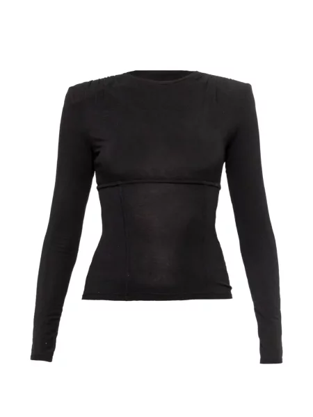 Top Nissa de lână negru