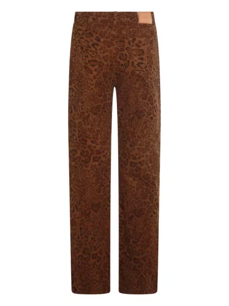 Pantaloni Twinset cu imagine cu model leopard maro