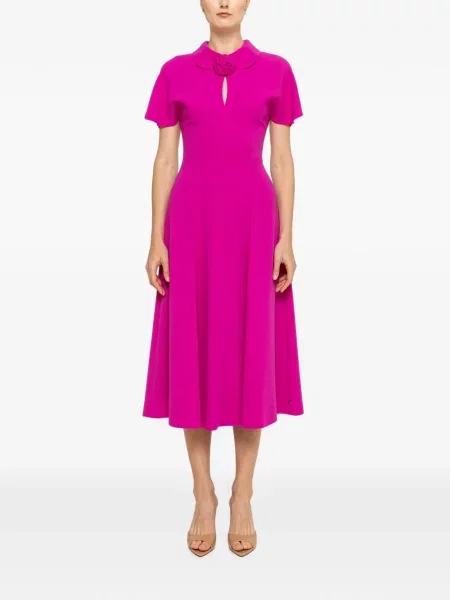 Rochie midi Nissa cu model floral roz