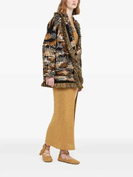 Cardigan Alanui cu franjuri negru