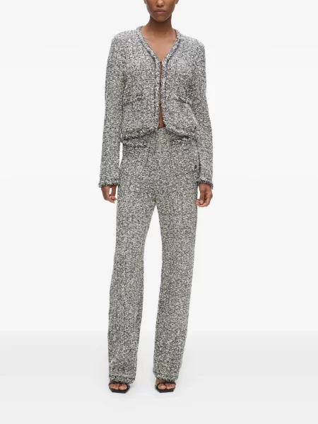 Pantaloni Karl Lagerfeld cu paiete alb