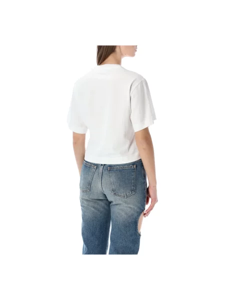 Koszulka Off-white o skróconej długości biała