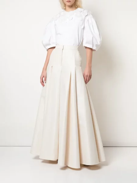 Gėlėtas palaidinė Carolina Herrera pūstinė rankovė balta