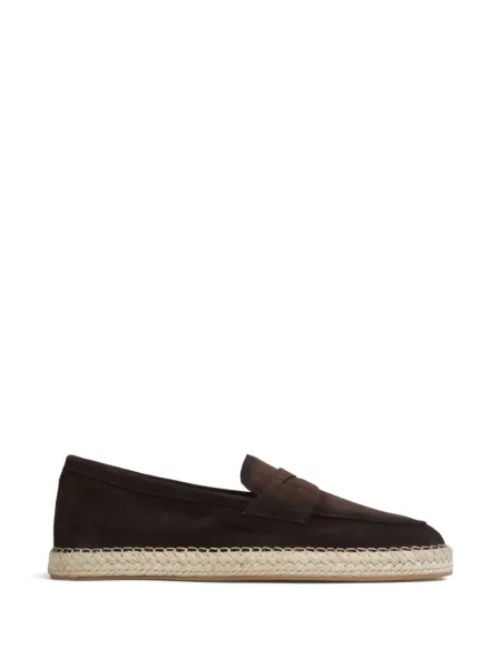 Pantofi loafer Santoni din piele maro