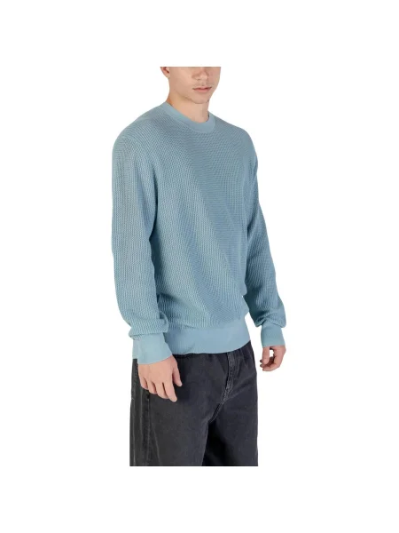 Pulover Calvin Klein Jeans plasă albastru