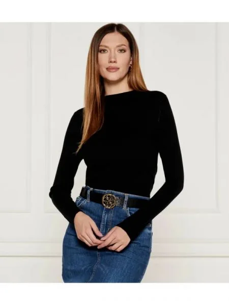 Marc Cain De lână pulover cu adaos de cașmir negru