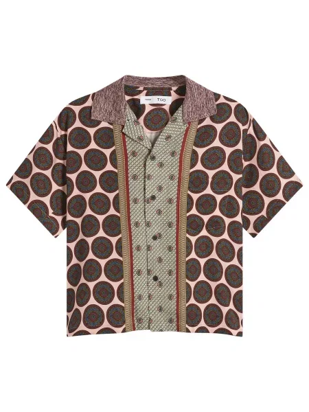 Koszula z krótkim rękawem Toga Archives z nadrukiem z krótkim rękawem różowa