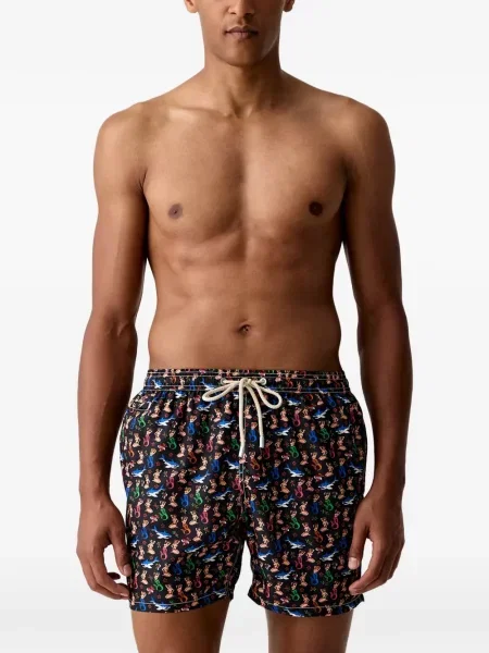 Slip de baie Mc2 Saint Barth cu imagine cu cordon negru