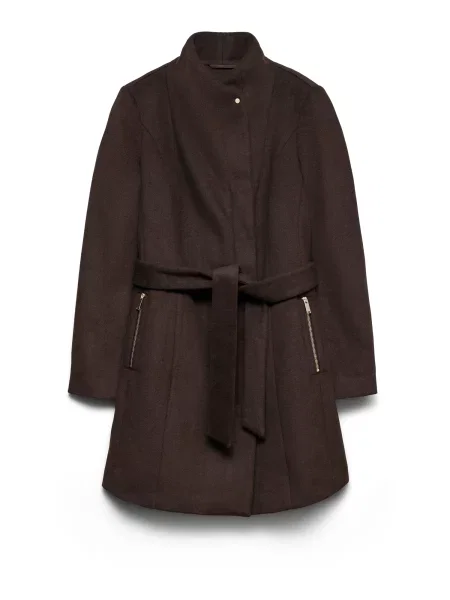 VERO MODA Palton de primăvară-toamnă VMTWODOPE ciocolatiu