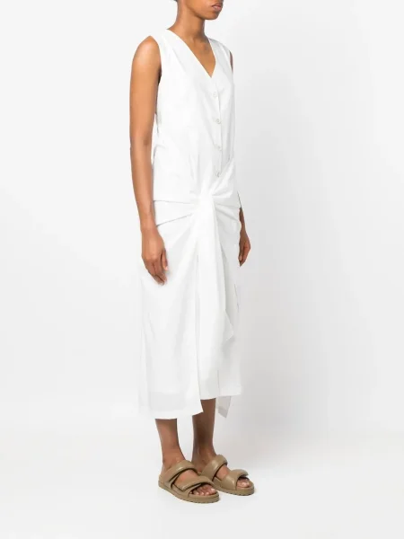 Sukienka koszulowa Erika Cavallini bez rękawów biała