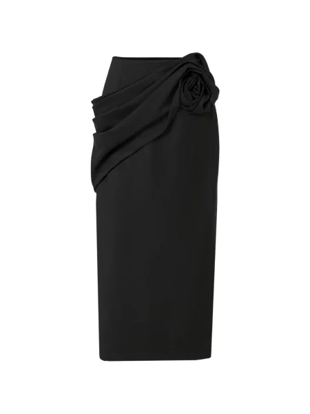 Fustă midi Carolina Herrera drapată negru