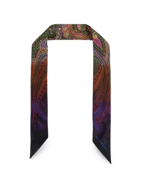 Fular Etro cu imagine cu model paisley verde