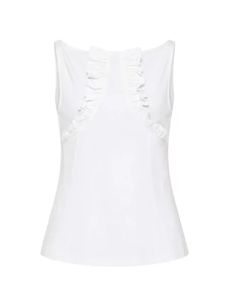 Tricou Shushu/tong cu volane alb