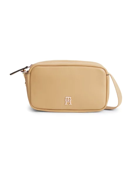 Geanta crossbody Tommy Hilfiger din piele bej