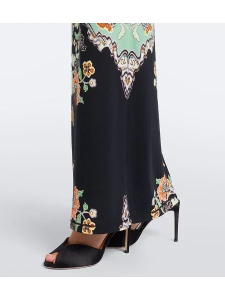 Rochie maxi Roberto Cavalli cu model floral albastru