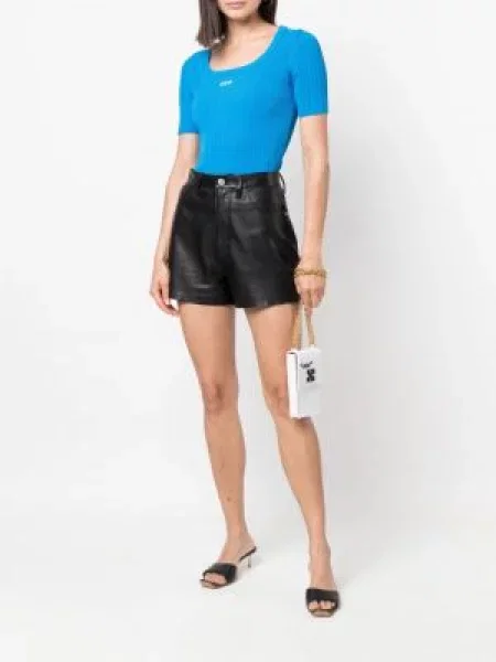 Raštuotas palaidinė be rankovių Off-white balta