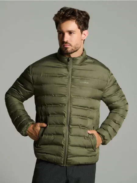 Sinsay Prošívaná bunda se stojáčkem olivová