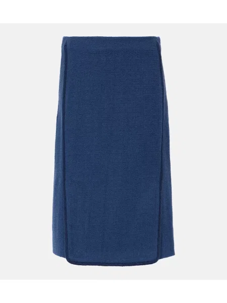 Fustă tip creion Etro de lână albastru
