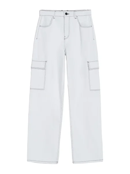 Bershka Pantaloni eleganți murdar alb
