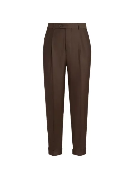 Pantaloni Brunello Cucinelli de lână maro