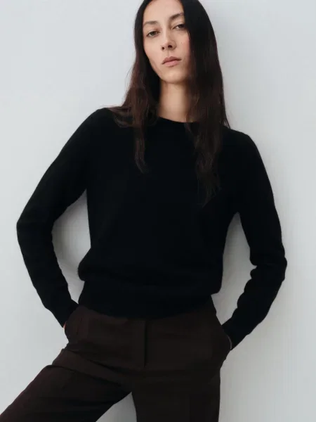 Джемпер MANGO кашемір чорний