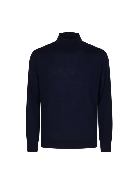 Sweter z golfem Canali wełniany do golfa czarny