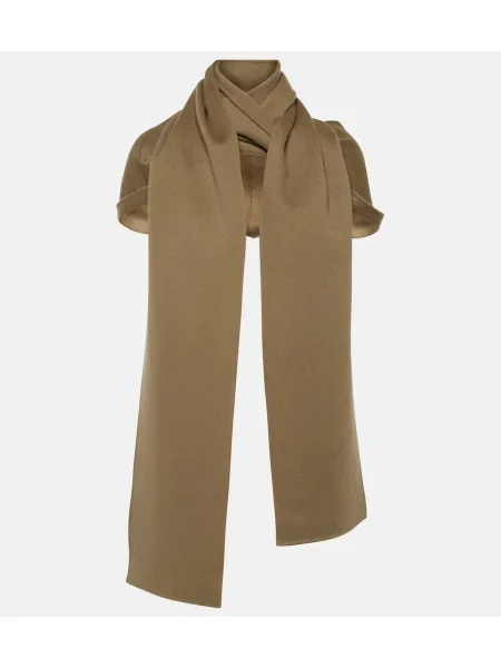 Fular The Row din cașmir maro