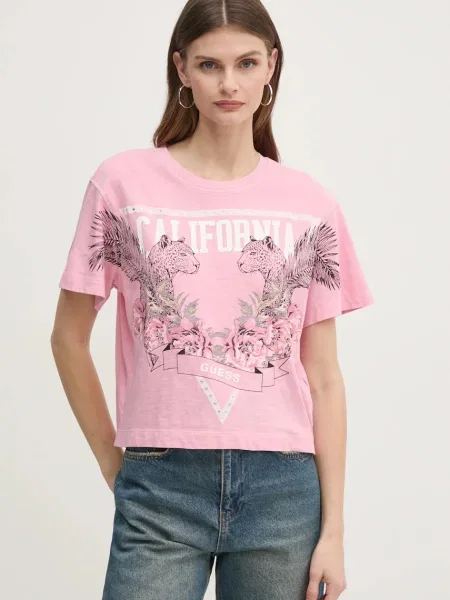 Тениска Guess розово