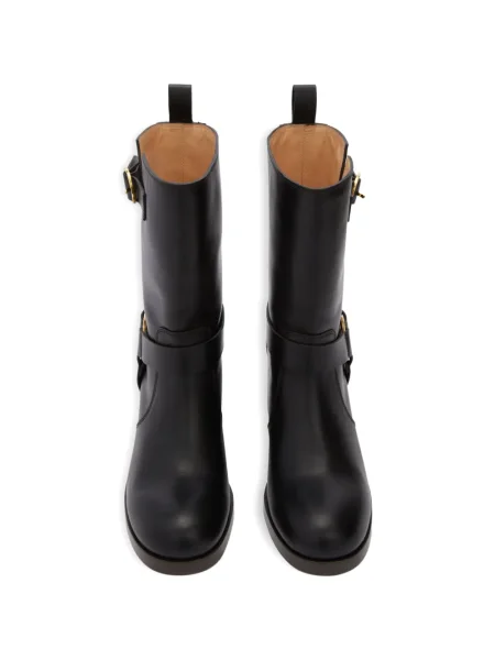 Botine Odissì din piele cu bretele negru