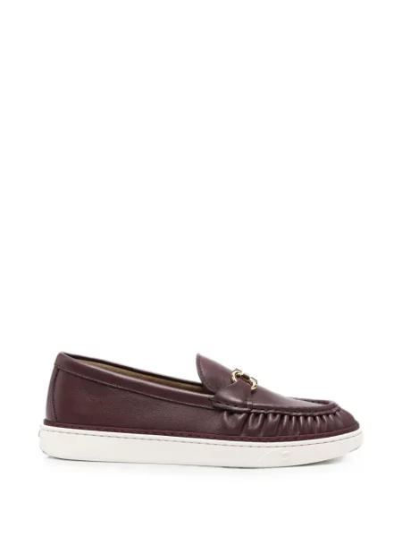 Pantofi loafer Ferragamo cu volane maro