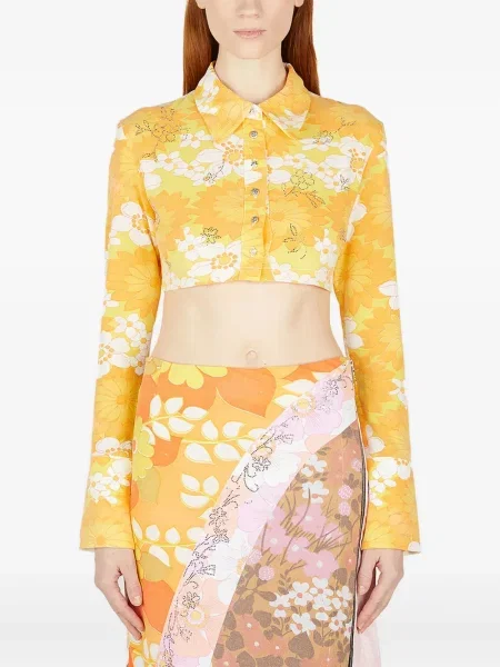 Cămașă Rave Review cu model floral cu imagine galben