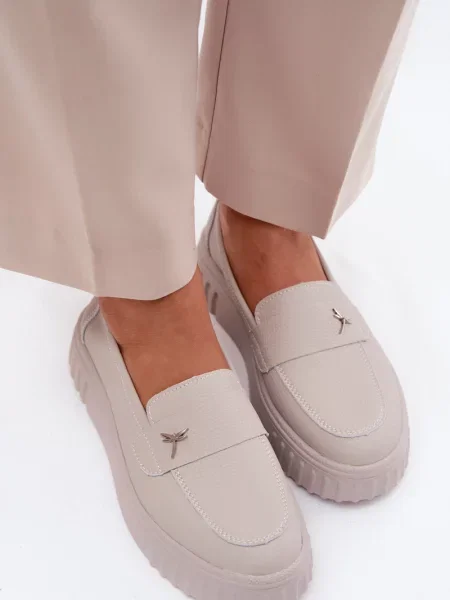 Mocasini Vinceza din piele alb