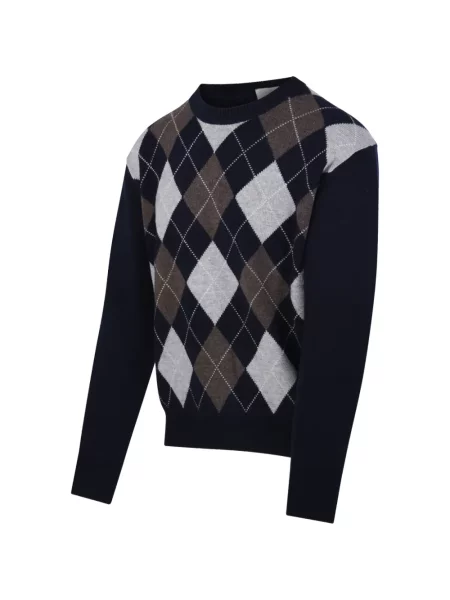 Pulover Dunst cu model argyle albastru