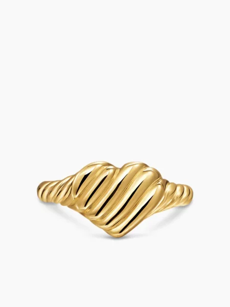 Inel David Yurman cu motiv cu inimi galben