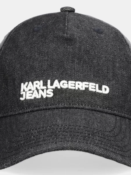 Karl Lagerfeld Jeans czapka z daszkiem jeansowa szara