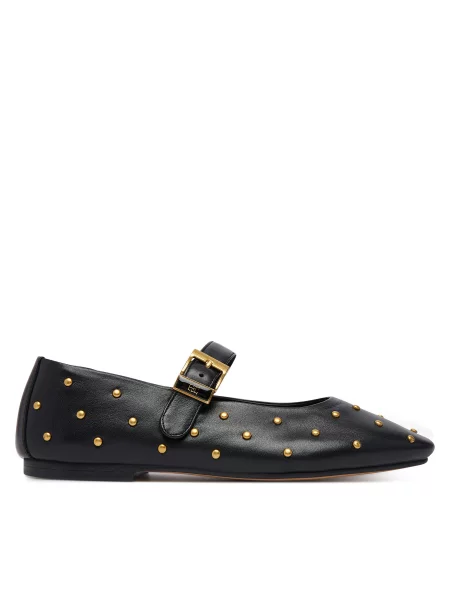 Baleríny Tommy Hilfiger Th Buckle Leather Stud Ballerina čierna