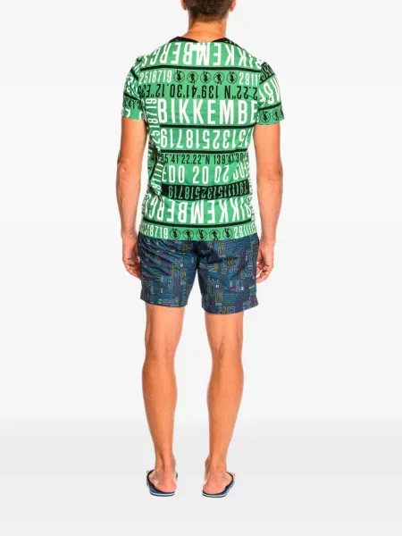 Tricou Bikkembergs cu imagine verde